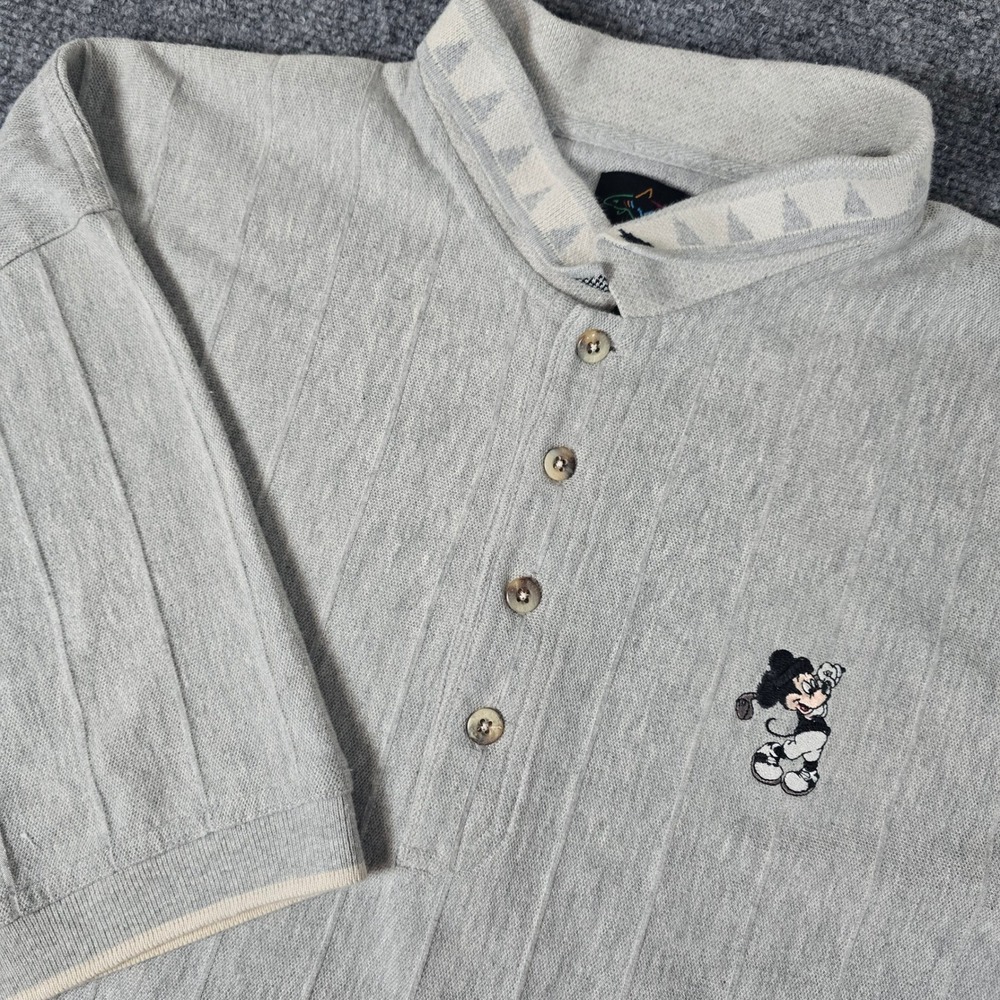 Greg Norman Collection Mickey Mouse‎ Golf Polo Shirt Gray XL Mens
